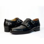 Double Monk Strap Leather Black