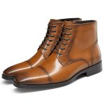 Chelsea Men Dress Boots Leather Brown