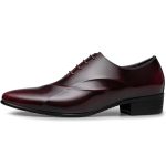 Men's Lace Up Modern Oxford Dress Shoes Dark brown Wine