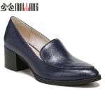 Mallang Noir Elegance Block Heel Loafer (Navy Blue)