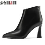 Mallang NoirStiletto Ankle Boots (Shinny Black)